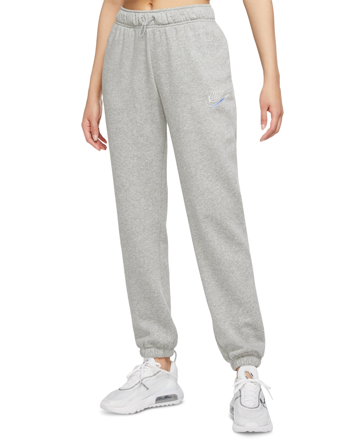 नाइके विमेन फ्लीटेड फ्लीस जॉगर पैंट ग्रे लार्ज साइज़