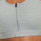 Nike Women's Dri-Fit Swoosh Zip Front Sports Bra Gray Size X-Small