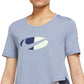 Nike Women's Dri Fit One Cropped Top Blue Size X-Small
