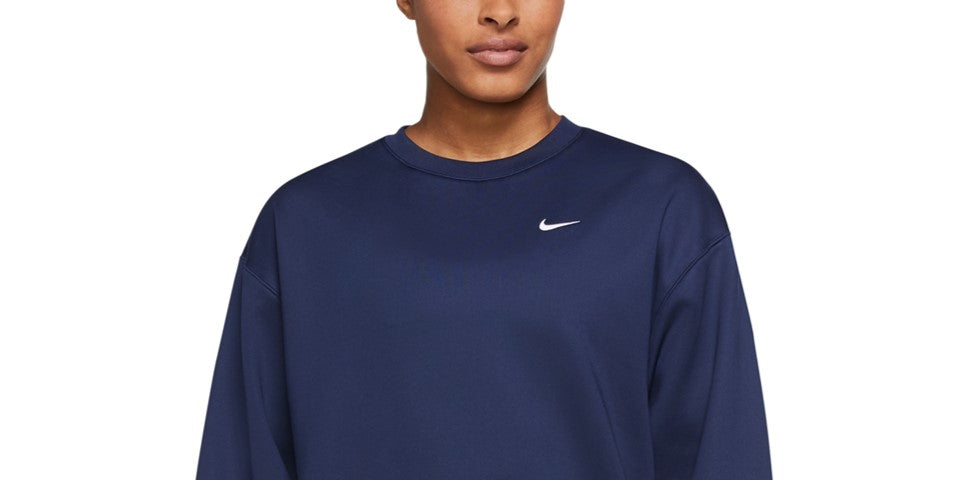 Nike Women's Therma-fit Fleece Training Top - Midnight Navy Size XL