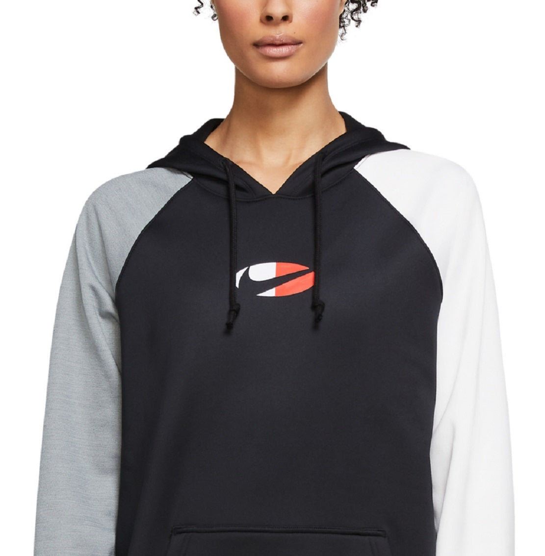 Nike Women's Fleece Color Block Training Hoodie Black Size 1X