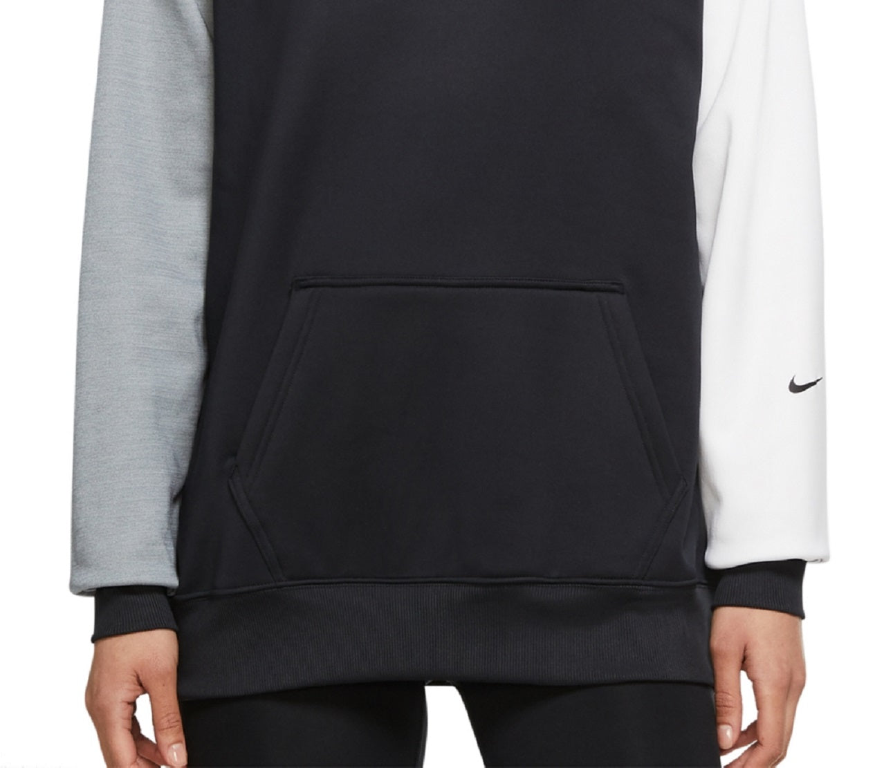 Nike Women's Fleece Color Block Training Hoodie Black Size 1X