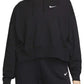 Nike Sportswear Oversize Cotton Jersey Hoodie in Black/White Size XS