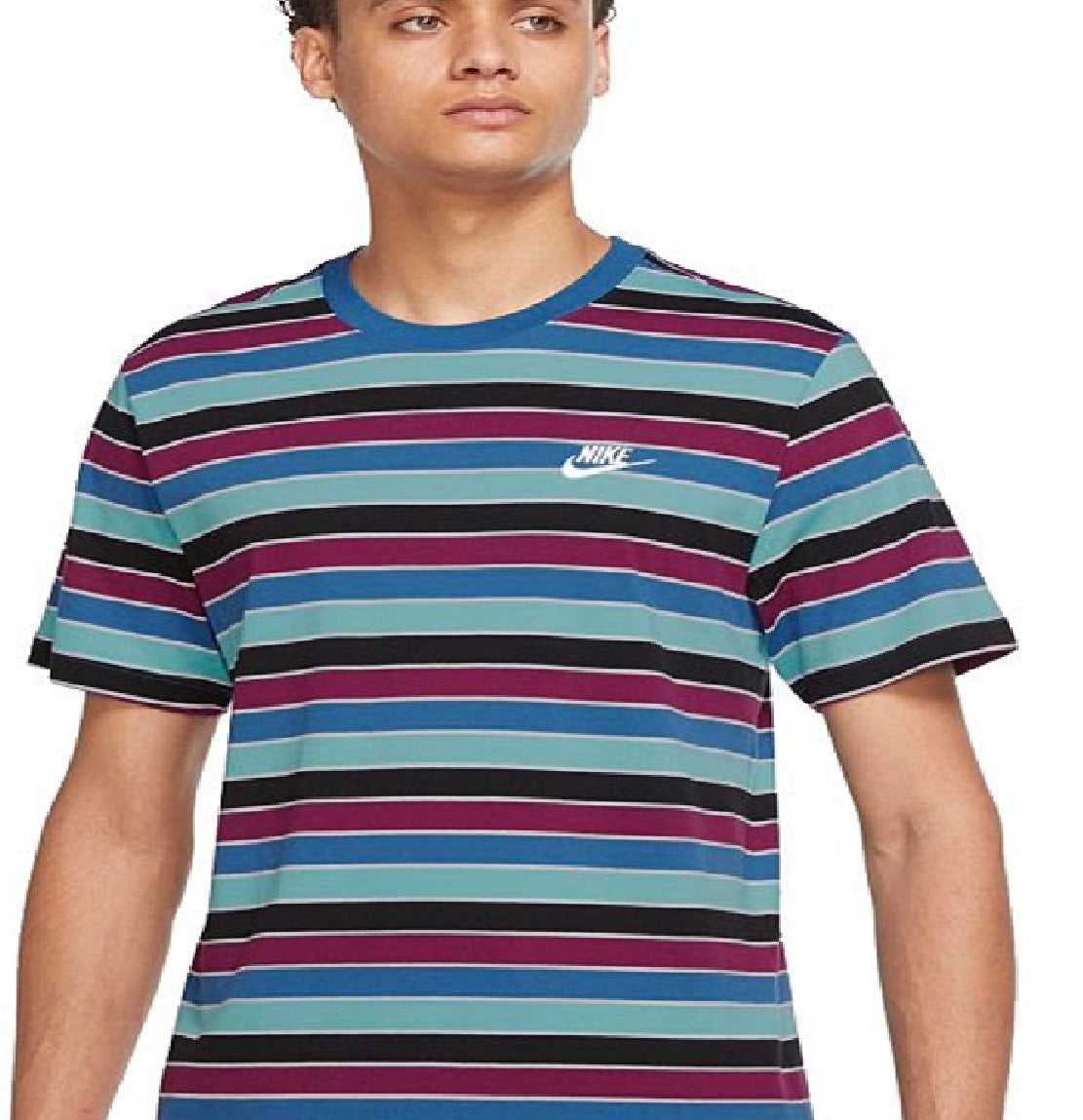 Nike Men's Striped Novelty Tee Blue Size XXL
