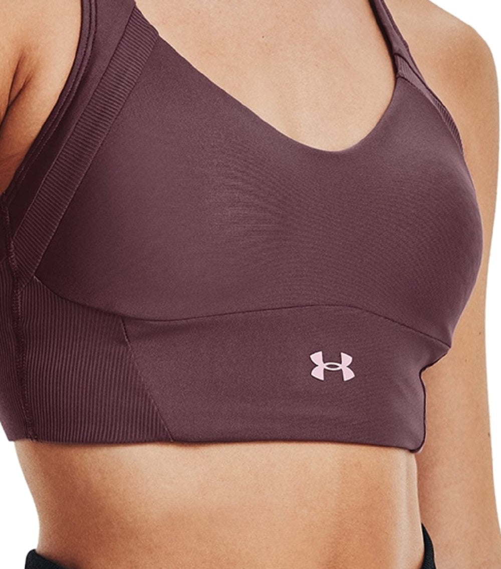 Under Armour Women's Heatgear Medium Impact Sports Bra Purple Size Small