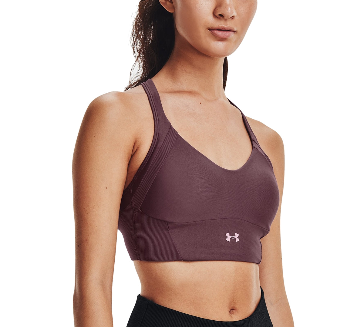 Under Armour Women's Heatgear Medium Impact Sports Bra Purple Size Small