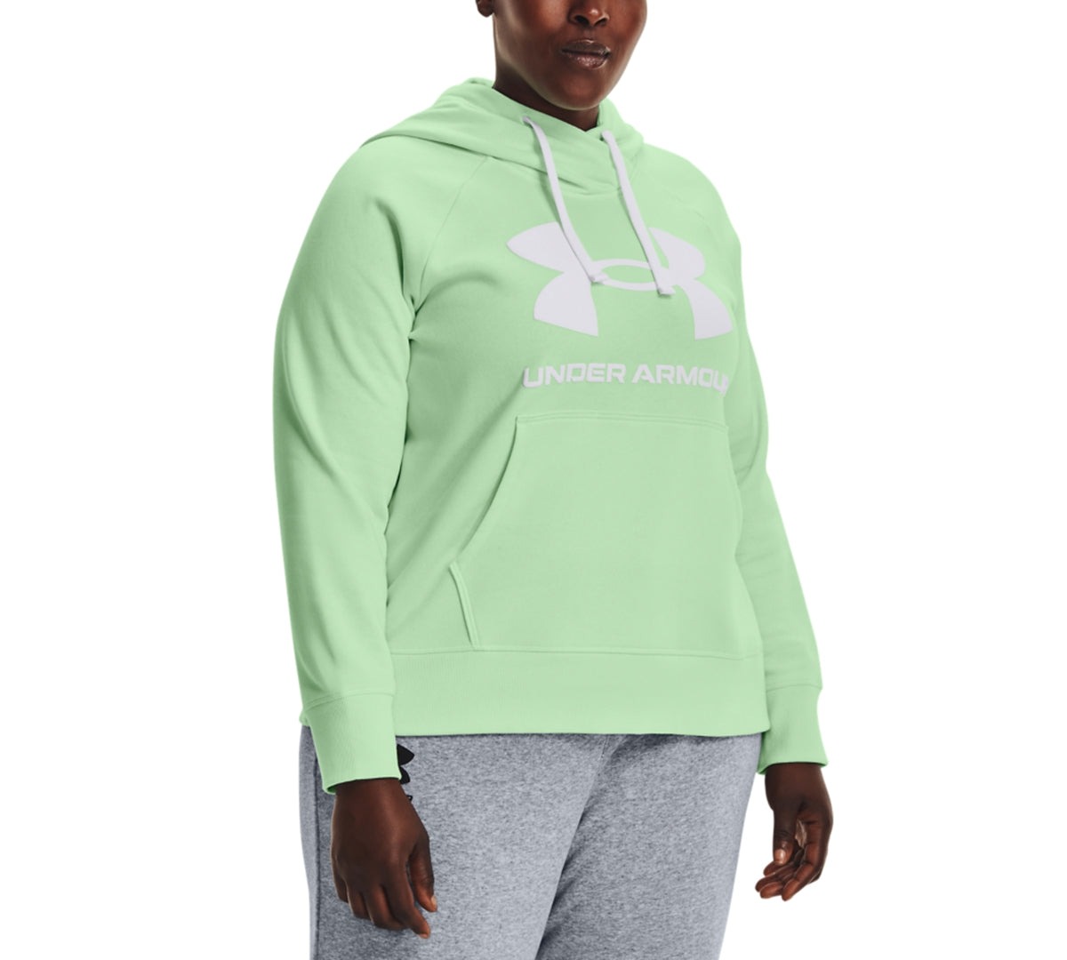 Under Armour Women's Ua Rival Fleece Logo Hoodie Green Size XXXL