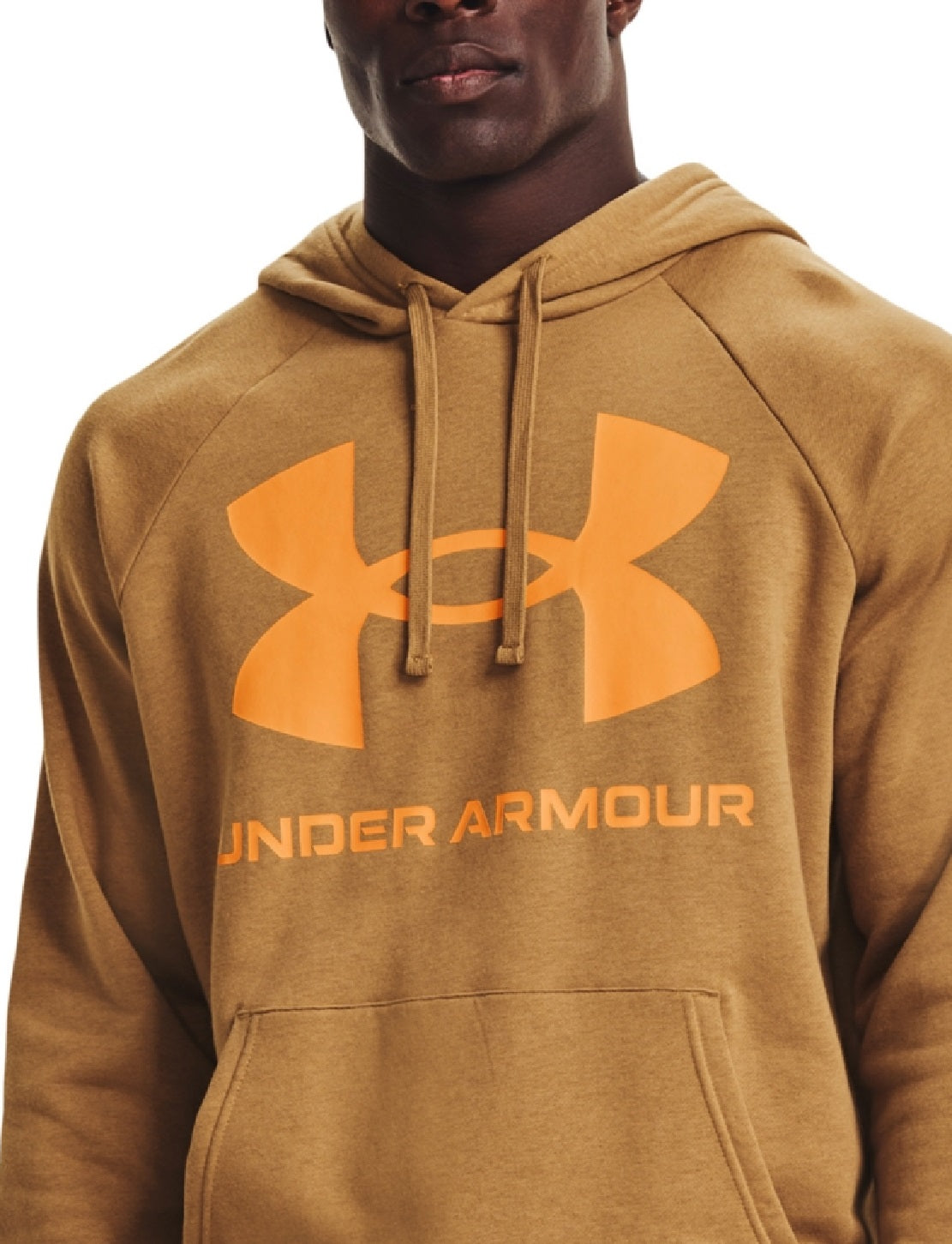 Under Armour Men's Rival Fleece Big Logo Hoodie Brown Size XX-Large