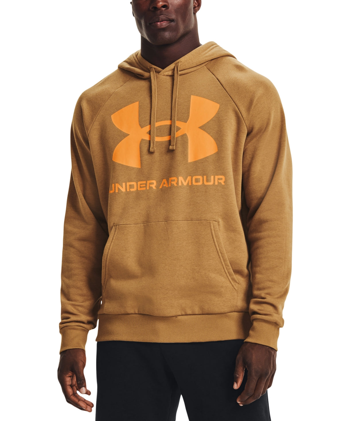 Under Armour Men's Rival Fleece Big Logo Hoodie Brown Size XX-Large