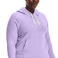 Under Armour Women's Rival Fleece Logo Hoodie Purple Size 2X