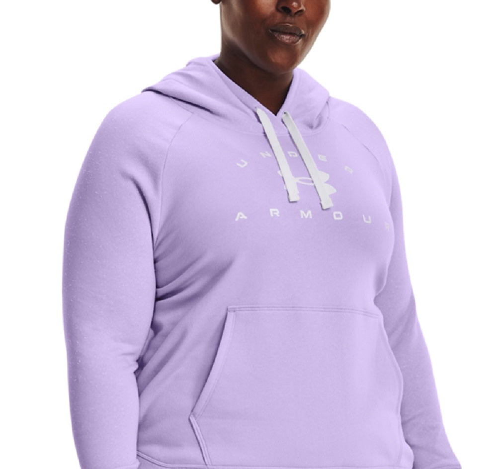 Under Armour Women's Rival Fleece Logo Hoodie Purple Size 2X