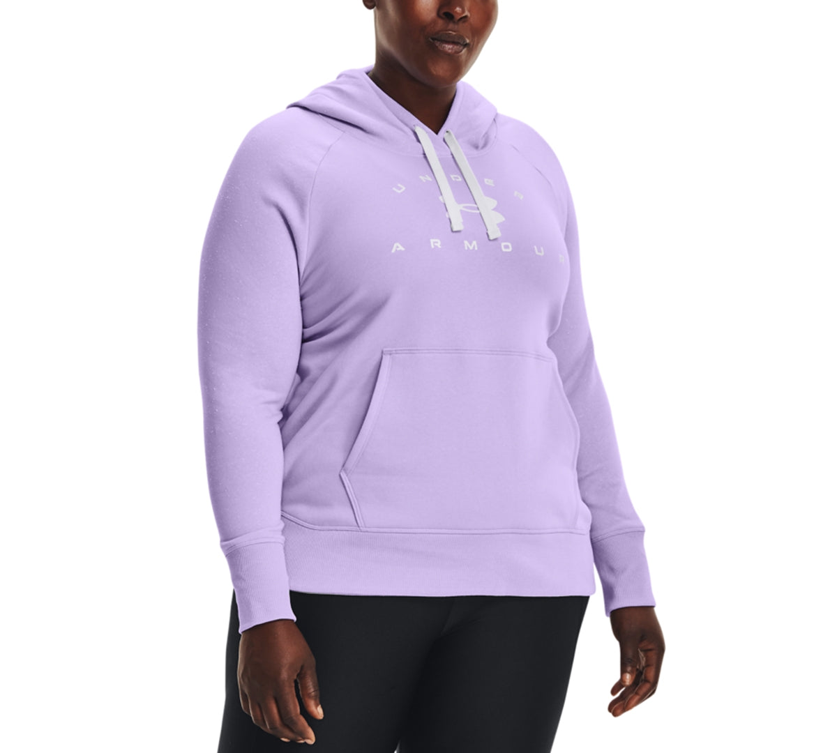 Under Armour Women's Rival Fleece Logo Hoodie Purple Size 3X