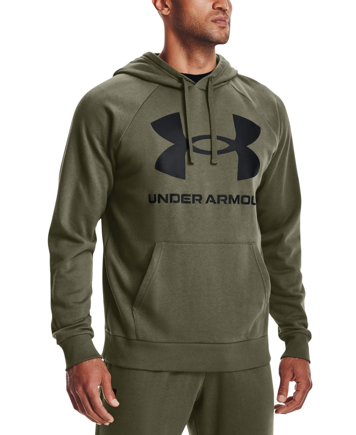 Under Armour Men's Rival Fleece Big Logo Hoodie Green Size Small