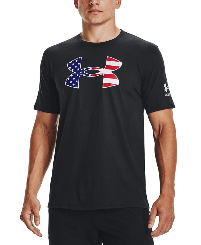 Under Armour Men's Freedom Big Flag Logo Short-Sleeve T-Shirt Black Size Small