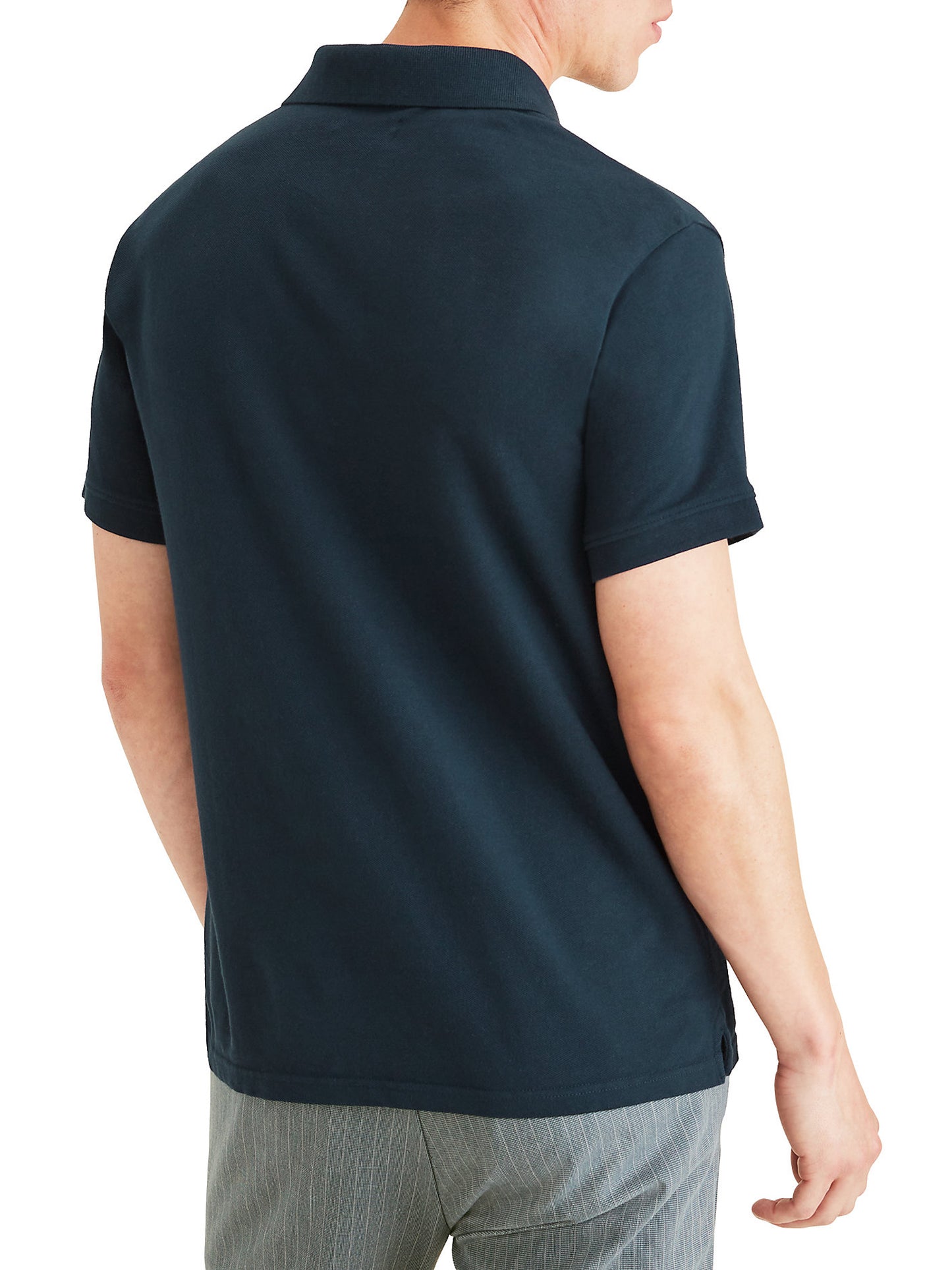 Dockers Men's Icon Slim Fit Embroidered Logo Polo Shirt Blue Size Large
