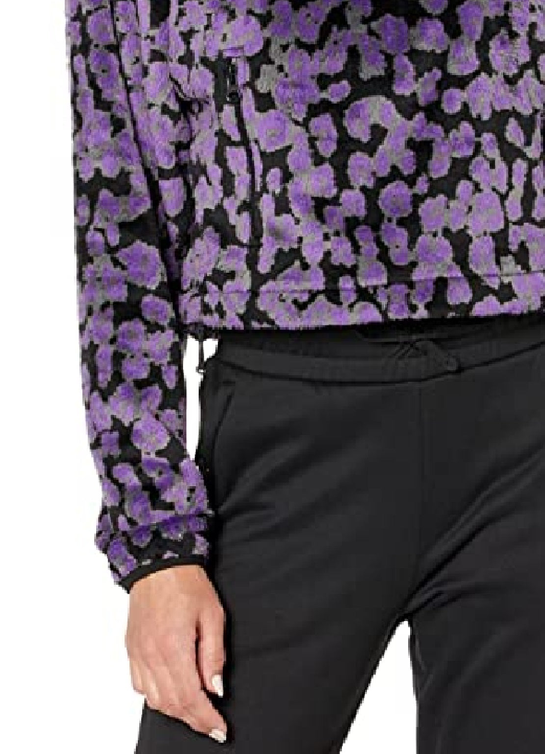 The North Face Women's Printed Osito 1/4 Zip Hoodie Purple Size XX-Large