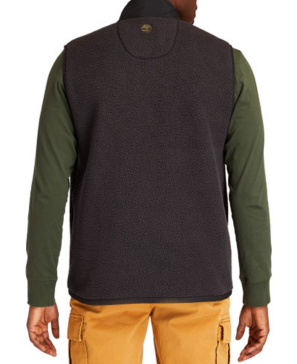 Timberland Men's Colorblocked Fleece Full Zip Vest Green Size Large