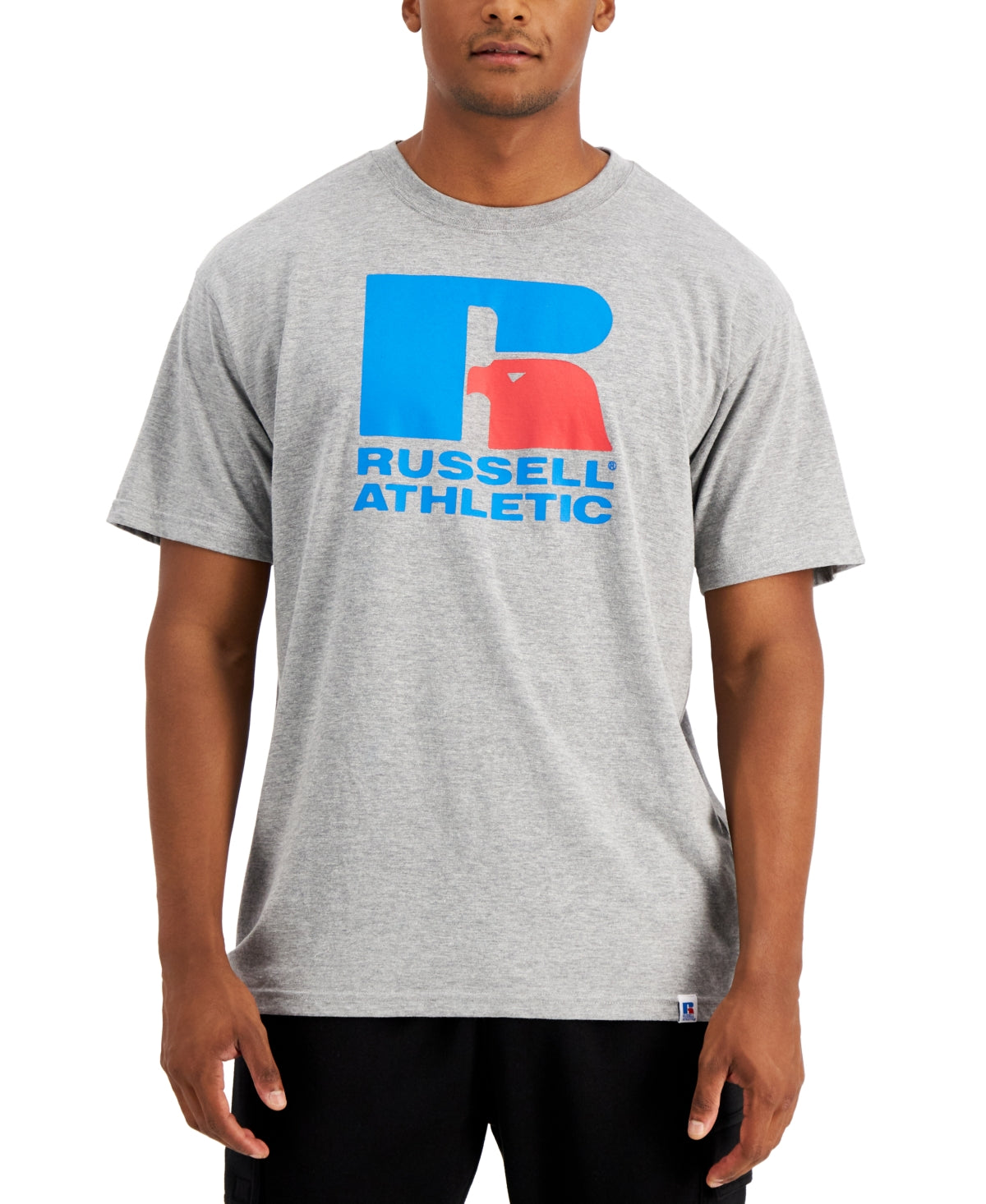 Russell Athletic Men's Lawrence Logo Graphic T-Shirt Gray Size X-Large
