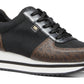 Michael Kors Women's Metallic Textile Lace Up Fashion Sneakers Brown Size 6