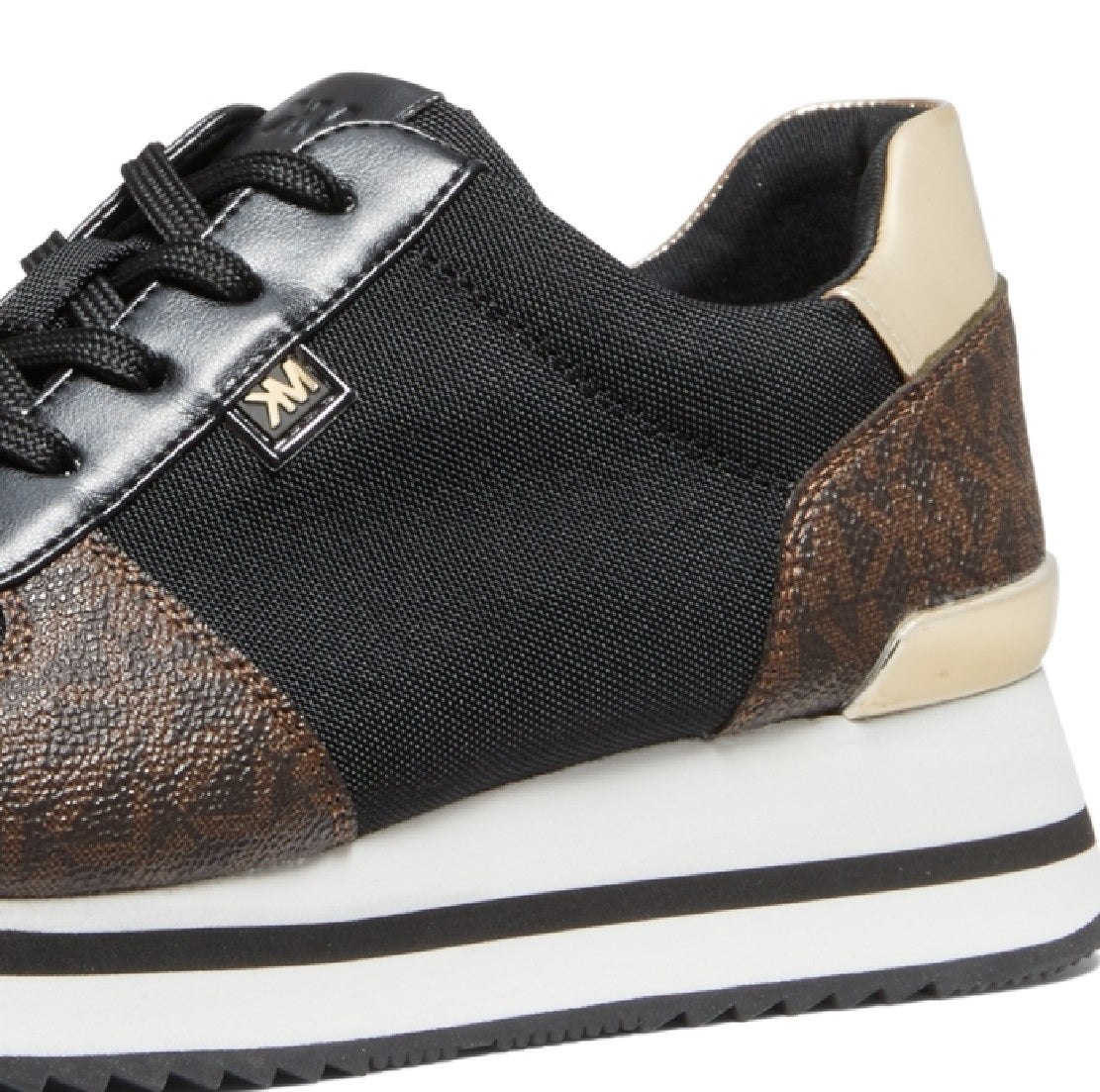 Michael Kors Women's Metallic Textile Lace Up Fashion Sneakers Brown Size 6