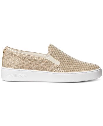 Michael Kors Women's Keaton Coated Canvas Two Tone Logo Slip On Sneaker Yellow Size 9.5