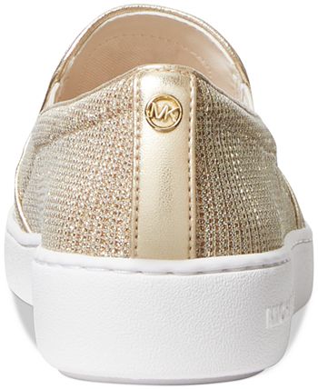Michael Kors Women's Keaton Coated Canvas Two Tone Logo Slip On Sneaker Yellow Size 9.5
