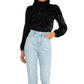 Sanctuary Women's All Nighter Mock Neck Top Black Size X-Large