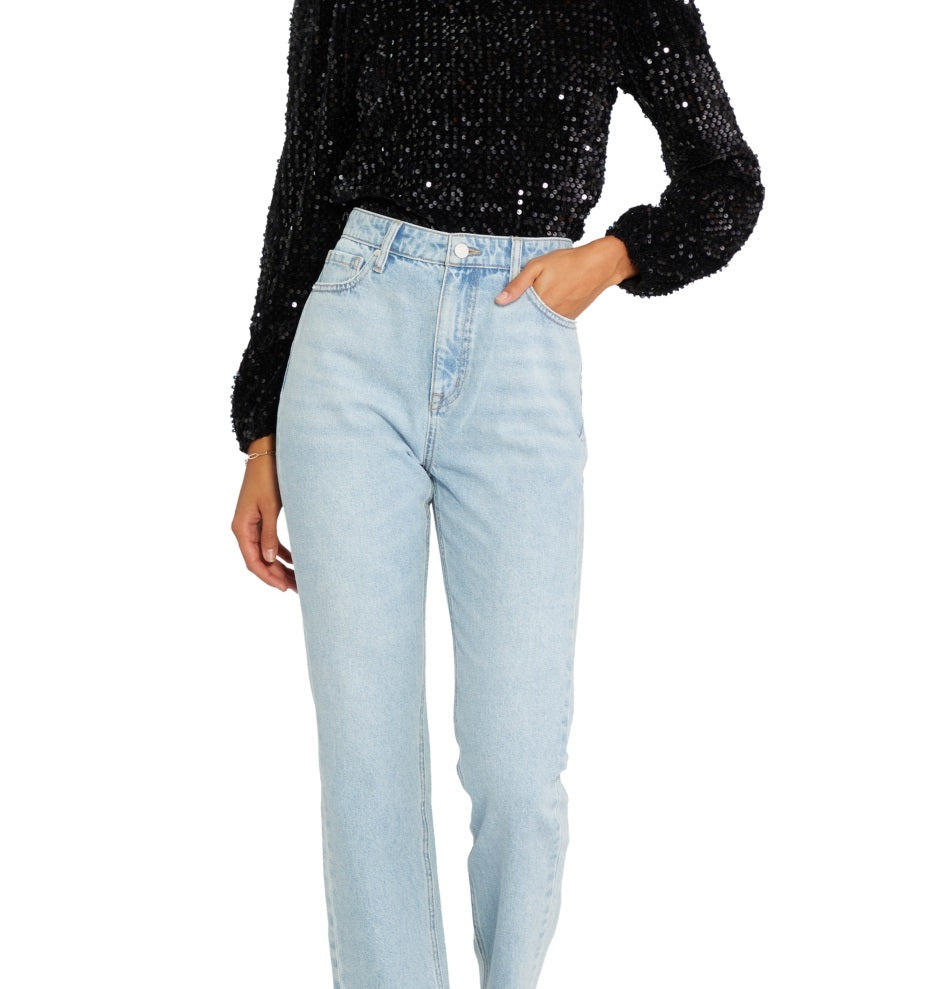 Sanctuary Women's All Nighter Mock Neck Top Black Size X-Large