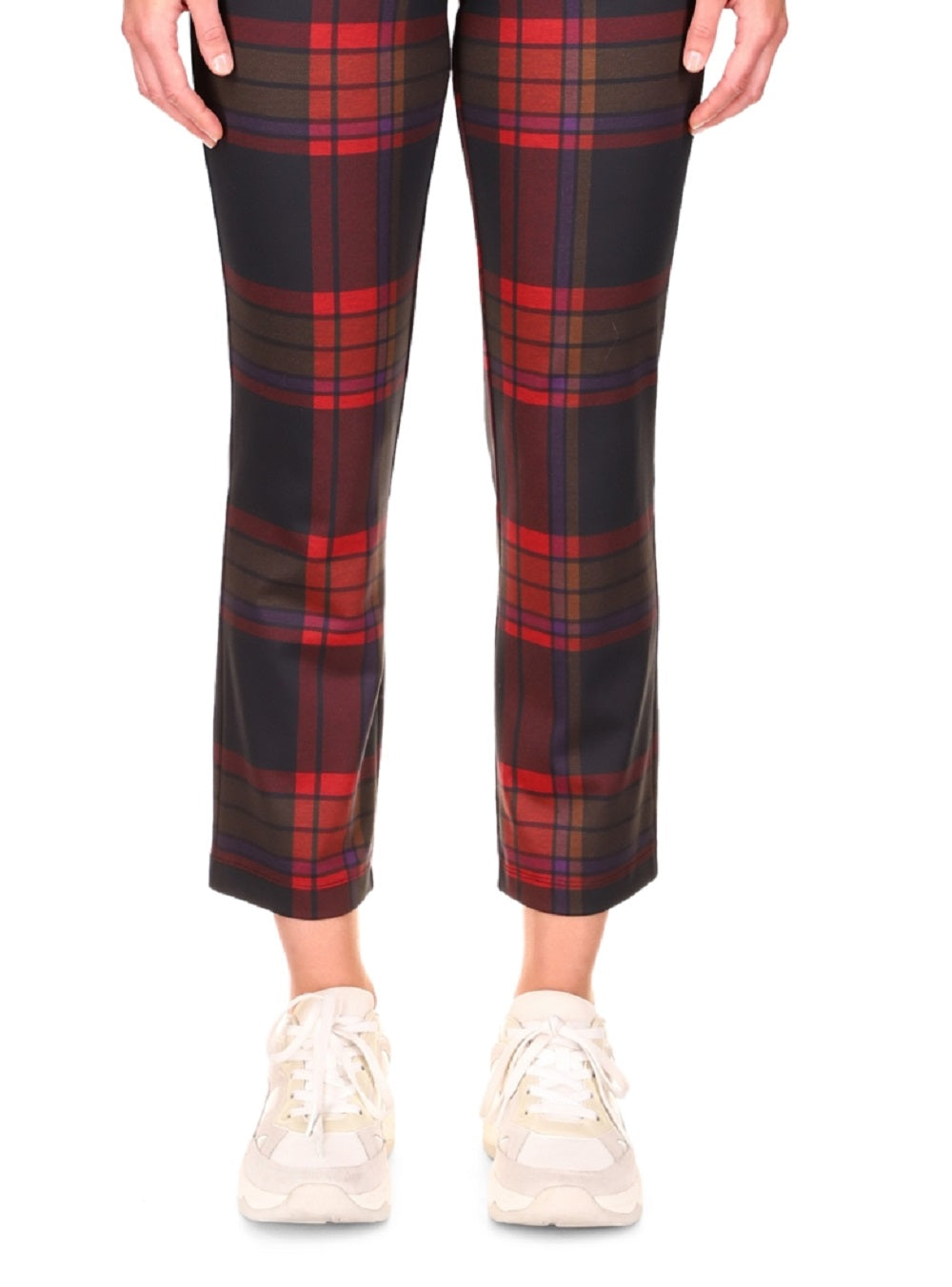 Sanctuary Women's Carnaby Plaid Kick Cropped Pants Red Size Small