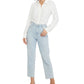 Sanctuary Women's Ruched Boyfriend Button Up Shirt White Size X-Large
