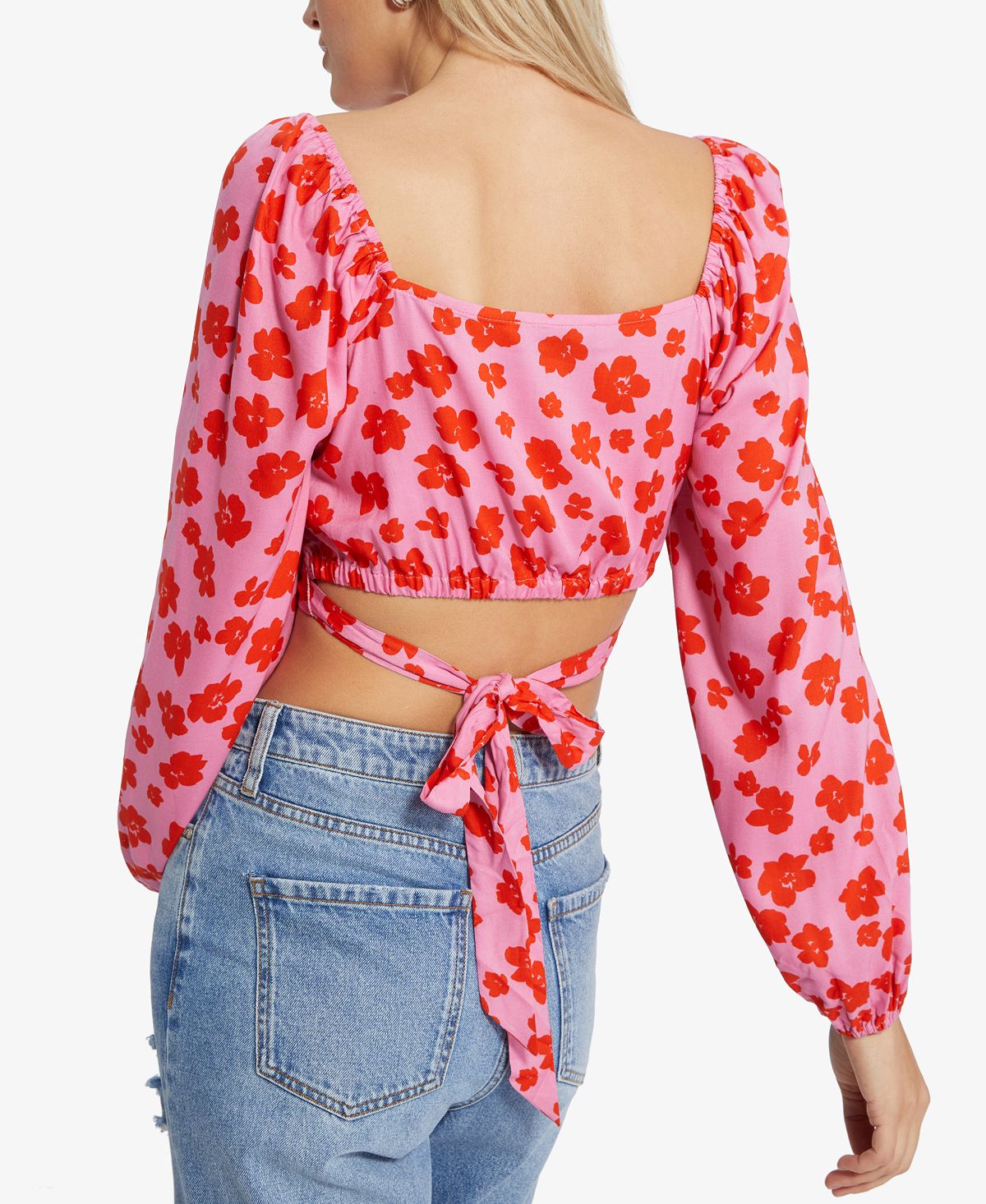 Sanctuary Women's Going Solo Tie Back Crop Top Pink Size Large