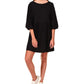 Sanctuary Women's Cotton Blend Knit Babydoll Minidress Black Size X-Small