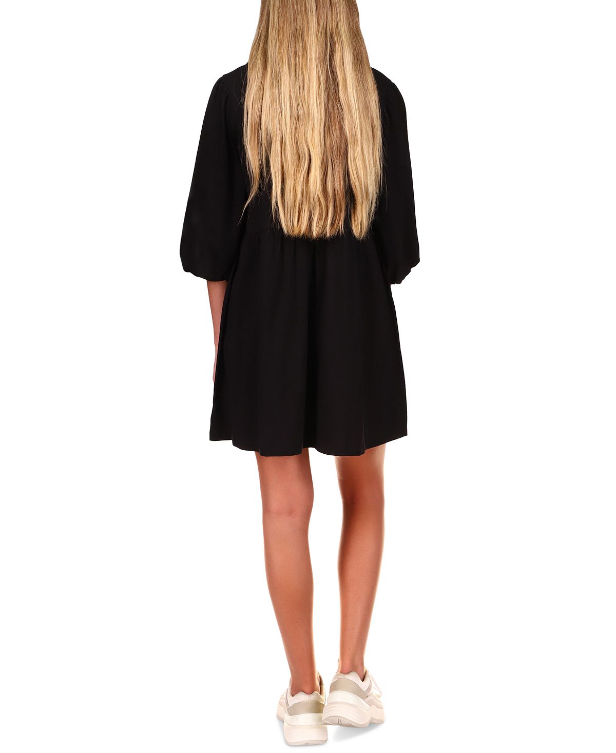Sanctuary Women's Cotton Blend Knit Babydoll Minidress Black Size X-Small