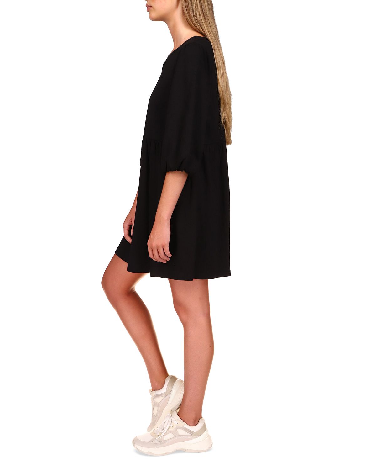 Sanctuary Women's Cotton Blend Knit Babydoll Minidress Black Size X-Small