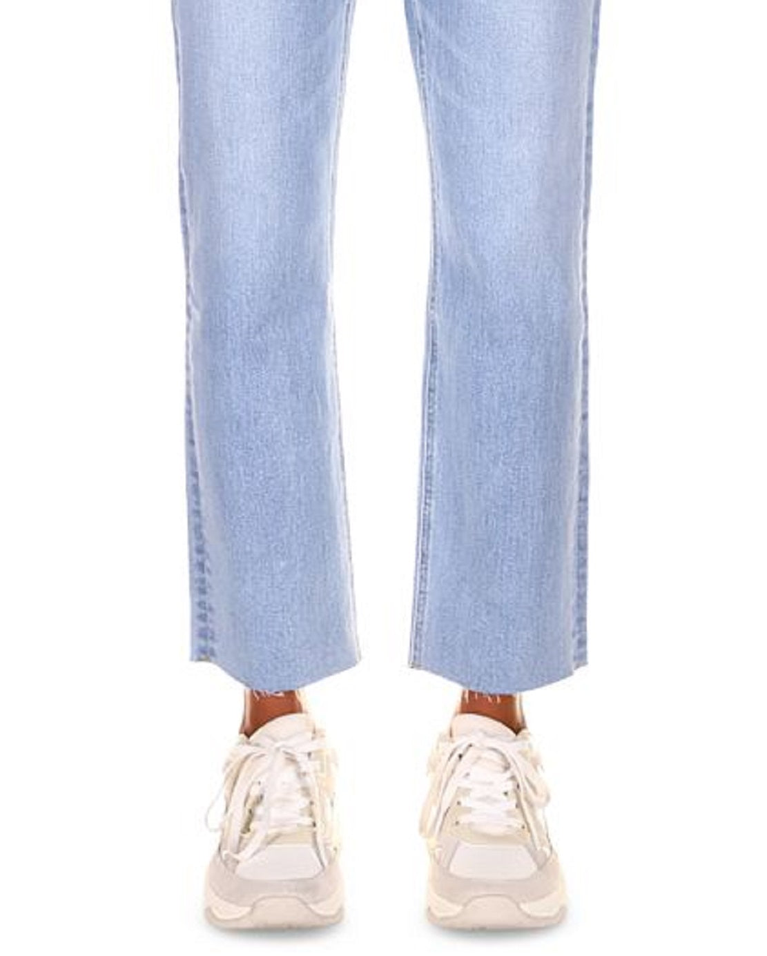 Sanctuary Women's Good Vibes High Waist Raw Hem Crop Straight Leg Jeans Blue Size 25