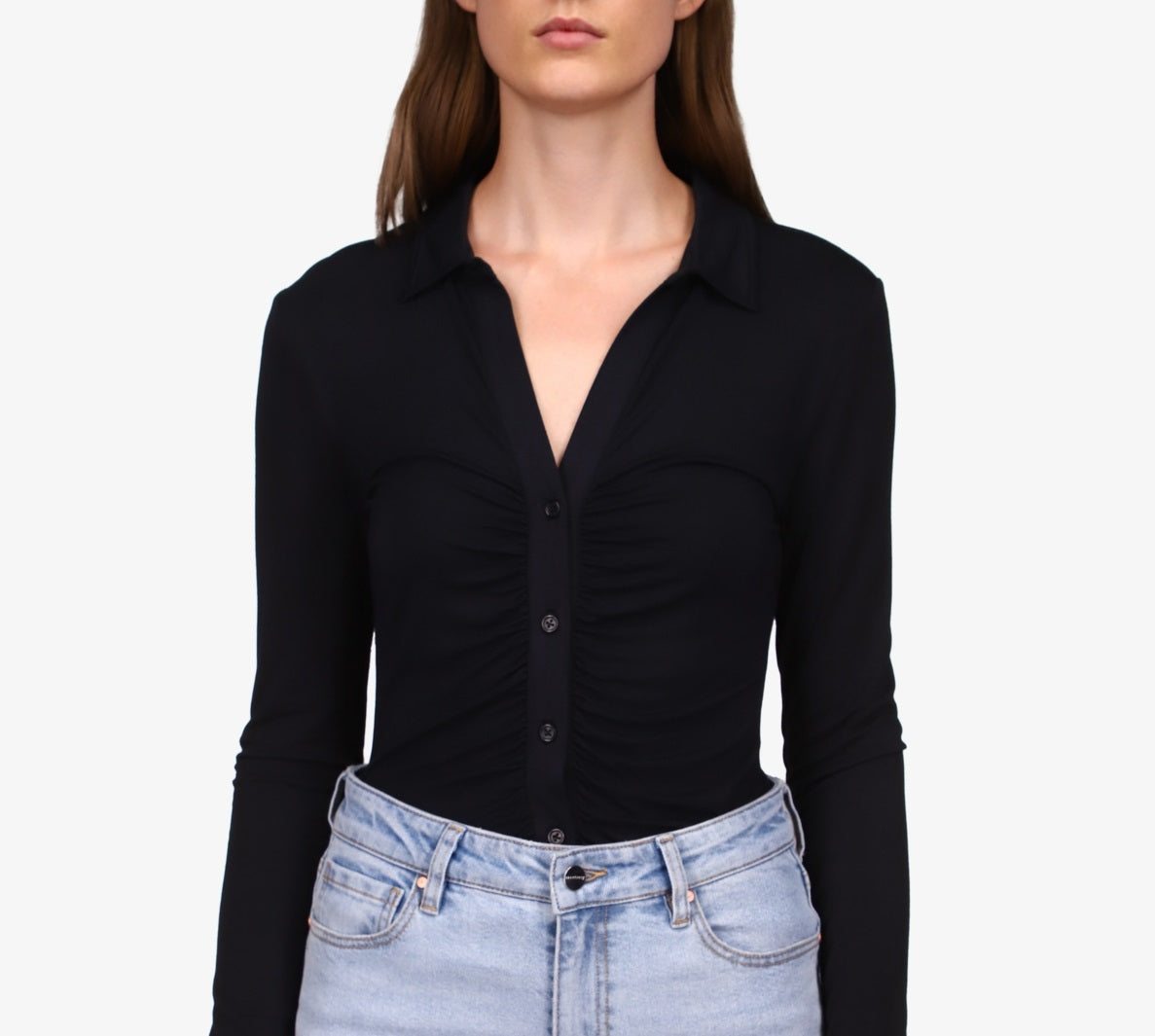 Sanctuary Women's Dreamgirl Button Up Top Black Size Small
