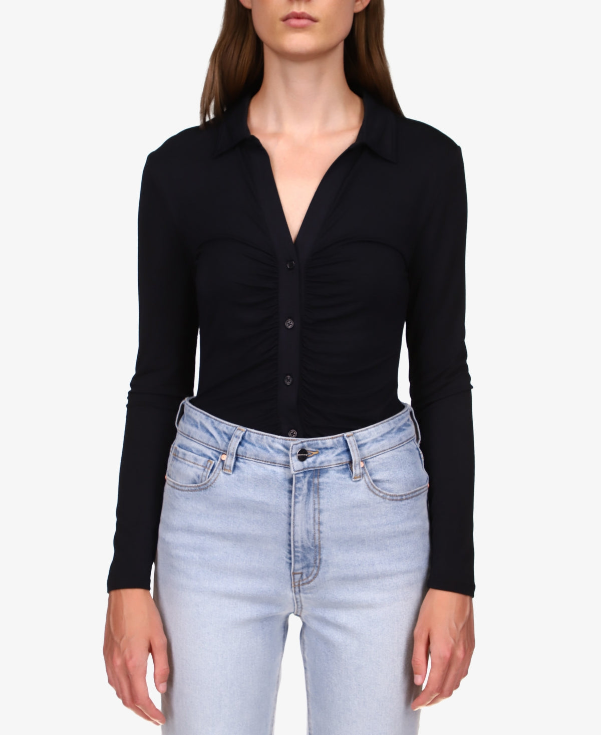Sanctuary Women's Dreamgirl Button Up Top Black Size Large