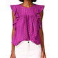 Sanctuary Women's Breezy Cotton Eyelet Top बैंगनी X-Small