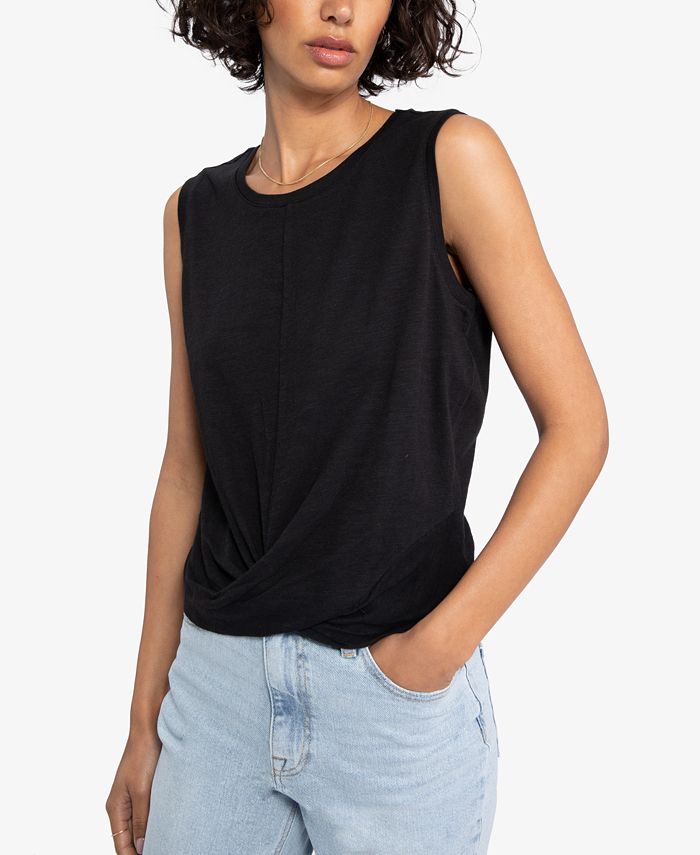 Sanctuary Women's Twist Front Tank Top Black Size Small