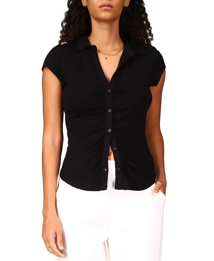 Sanctuary Women's Dream Button Up Shirt Black Size X-Small