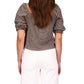 Sanctuary Women's Square Neck Cotton Peasant Blouse Brown Size X-Small