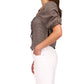 Sanctuary Women's Square Neck Cotton Peasant Blouse Brown Size X-Small