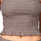 Sanctuary Women's Westside Check Smocked Crop Camisole Brown Size Large