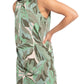 Sanctuary Women's Palm Leaf Camo Print Stretch Organic Cotton Minidress Green Size Large