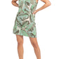 Sanctuary Women's Palm Leaf Camo Print Stretch Organic Cotton Minidress Green Size Large