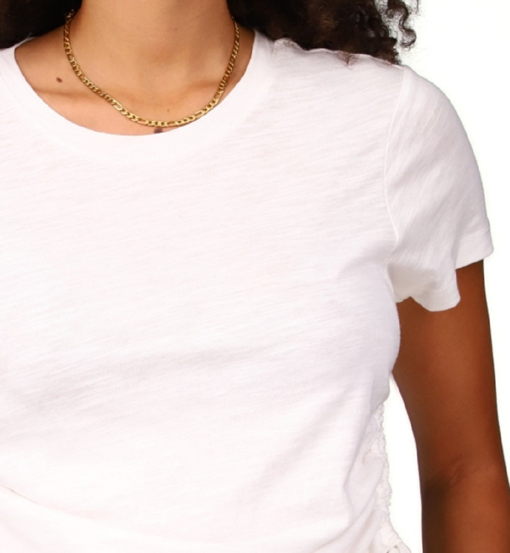 Sanctuary Women's Women's Side Drawstring T-Shirt White Size Large