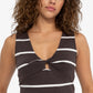 Sanctuary Women's tripe Twist Front Cotton Tank Brown Size X-Small