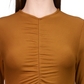 Sanctuary Women's Long Sleeve Ruched Top Brown Size XX-Small