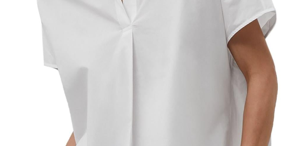 French Connection Women's Cele Rhodes Cotton Blouse White Size X-Small