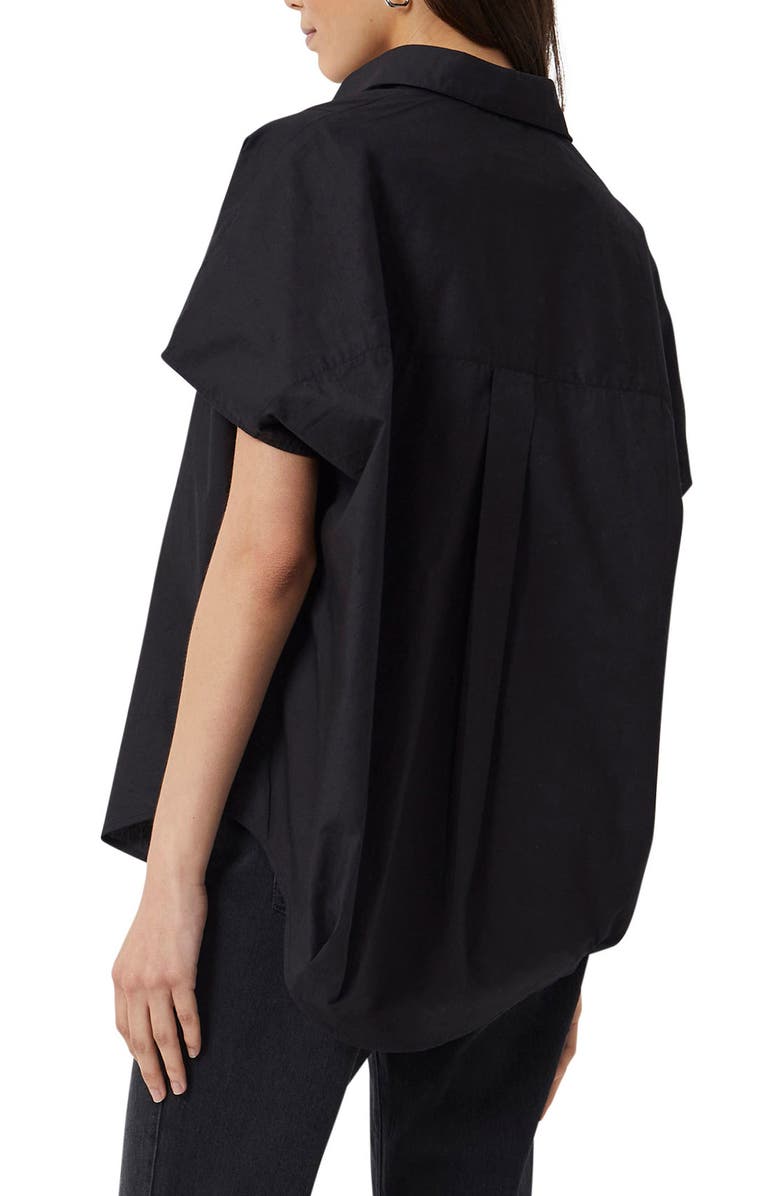 French Connection Women's Cele Rhodes Cotton Blouse Black Size Small